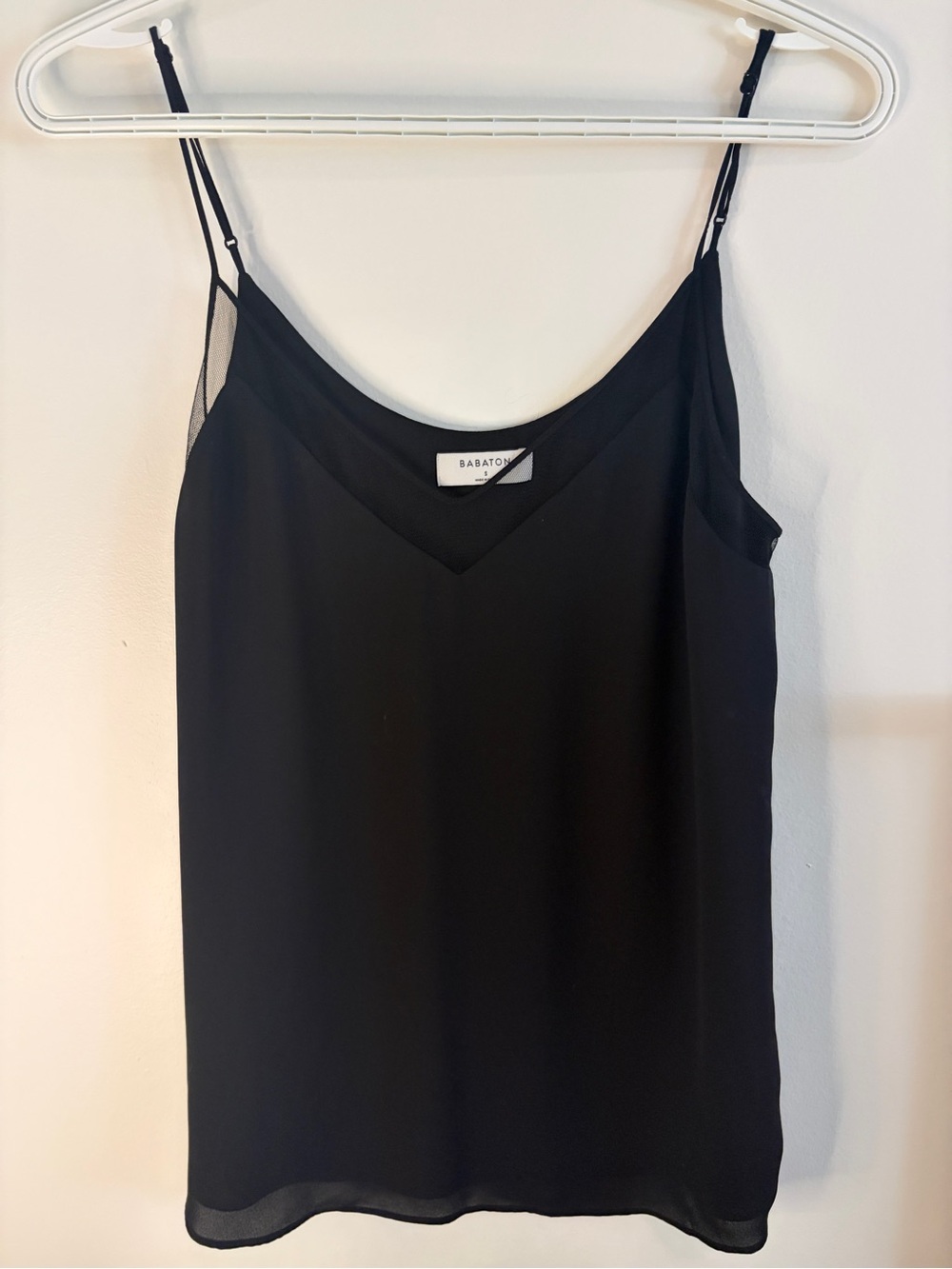Babaton Black Silk-Feel V-Neck Cami